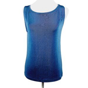 Chico's Travelers Deep Ocean Teal Blue Tank, Slinky Knit, Wrinkle Resistant, Med